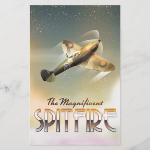 Magnificent Spitfire travel poster print Stationery