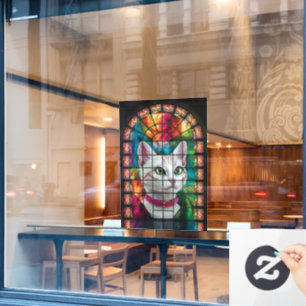 Magnificent Stained Glass Window Colourful Mosaic  Cling