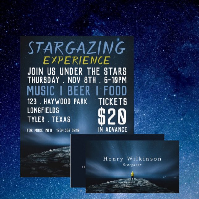 Magnificent Stargazer Portrait, Astronomy Business Card (Creator Uploaded)