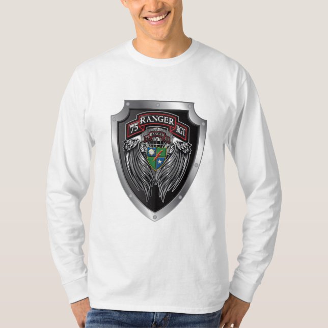 Magnificent STB Bat 75th Ranger Regimental Scroll T-Shirt (Front)