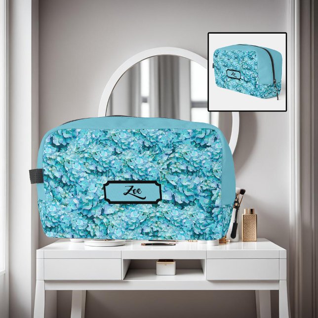 Magnificent, turquoise hydrangea blossoms, custom dopp kit (Creator Uploaded)