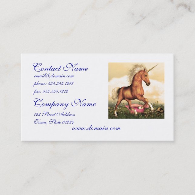 Magnificent Unicorn Business Card (Front)