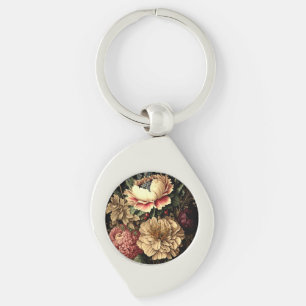 Magnificent Vintage Floral Arrangement Key Ring