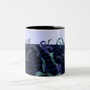 Magnified cell membrane Two-Tone coffee mug