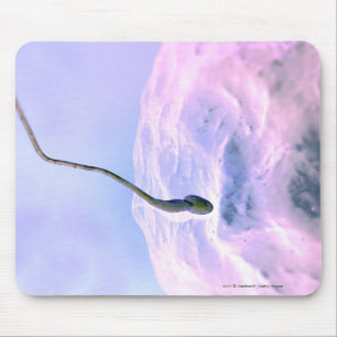 Magnified look at a sperm fertilising an egg mouse mat