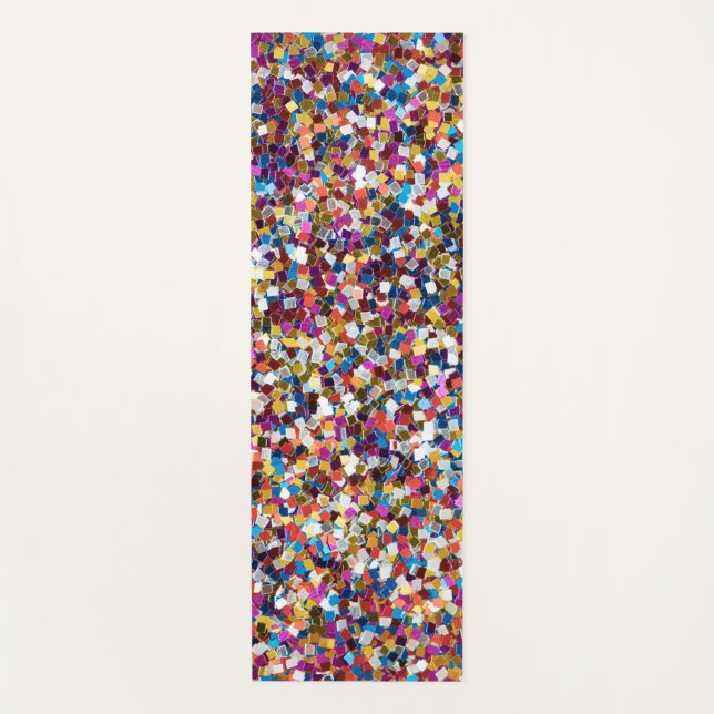 Magnified Multi-colour Glitter Yoga Mat (Front)