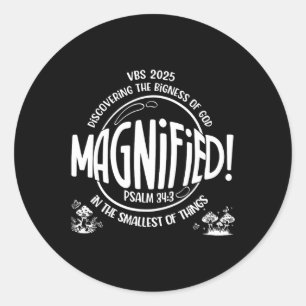 Magnified Vacation Bible School Vbs 2025 Psalm Chu Classic Round Sticker