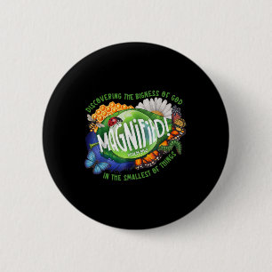 Magnified Vbs 2025 Discovering The Bigness Of God  6 Cm Round Badge
