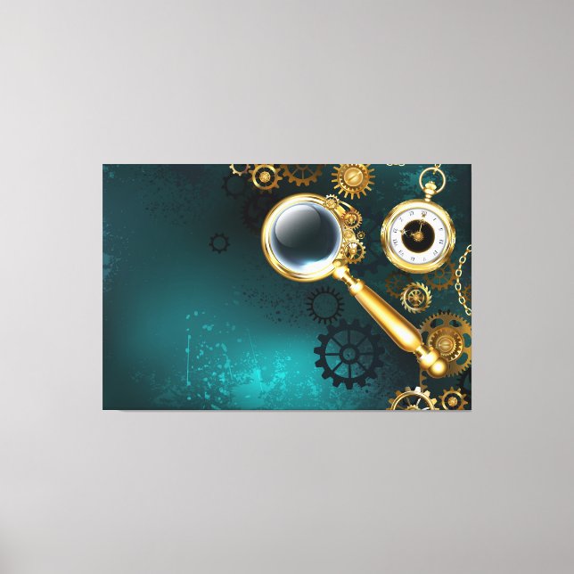 Magnifier in Steampunk Style Canvas Print (Front)