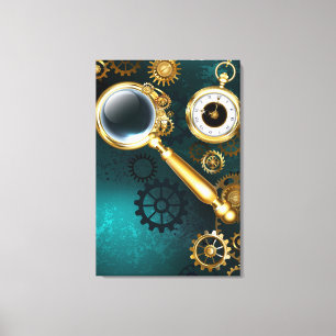 Magnifier in Steampunk Style Canvas Print