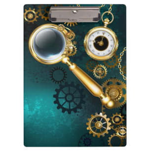 Magnifier in Steampunk Style Clipboard