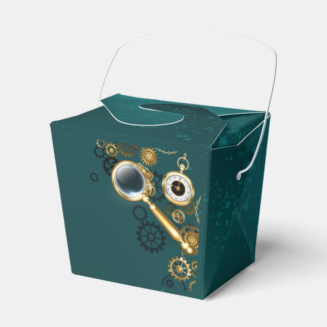 Magnifier in Steampunk Style Favour Box (Front Side)