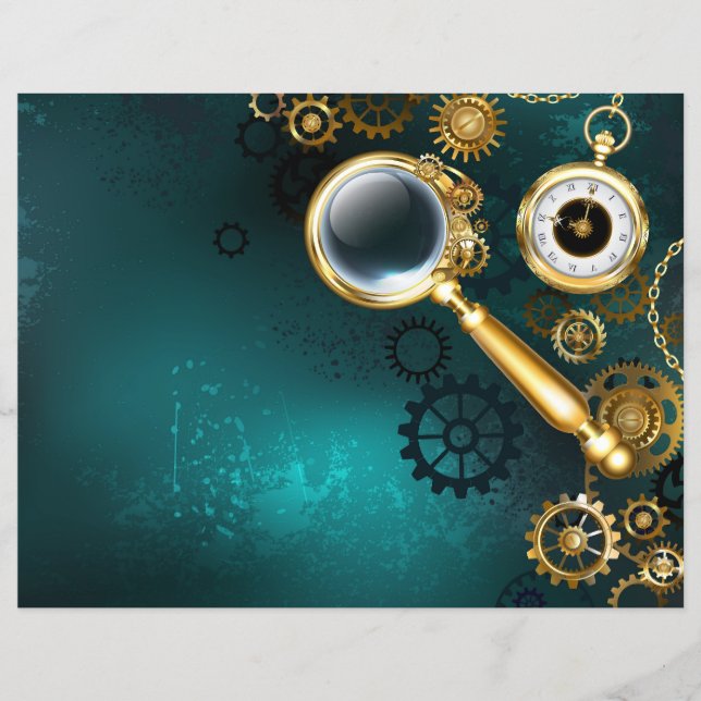 Magnifier in Steampunk Style Flyer (Front)