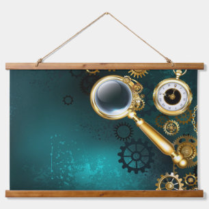 Magnifier in Steampunk Style Hanging Tapestry