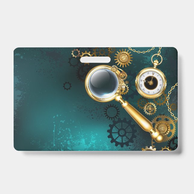 Magnifier in Steampunk Style ID Badge (Front)