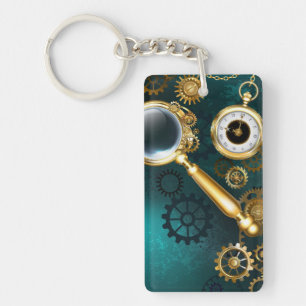 Magnifier in Steampunk Style Key Ring