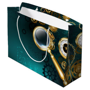 Magnifier in Steampunk Style Large Gift Bag