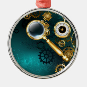 Magnifier in Steampunk Style Metal Tree Decoration