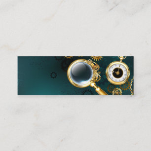 Magnifier in Steampunk Style Mini Business Card