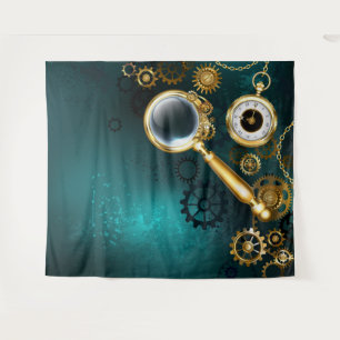 Magnifier in Steampunk Style Tapestry