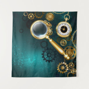 Magnifier in Steampunk Style Tapestry