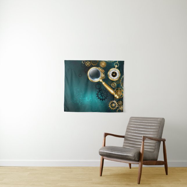Magnifier in Steampunk Style Tapestry (In Situ (Horizontal))