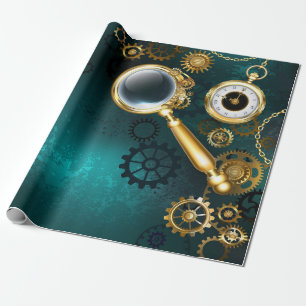 Magnifier in Steampunk Style Wrapping Paper