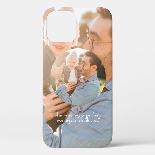 Magnifier Photo Collage Simple Round Frame Case-Mate iPhone Case (Back)