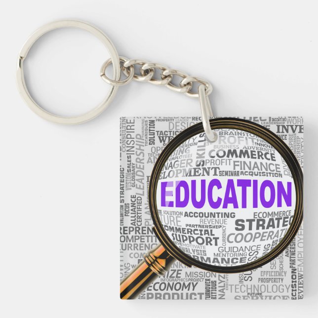 Magnifying Education Key Ring (Front)