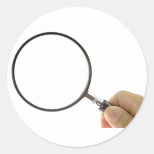 Magnifying glass classic round sticker