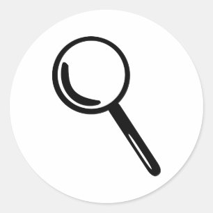 Magnifying glass classic round sticker