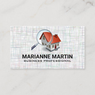 Magnifying Glass Home   Real Estate Business Card