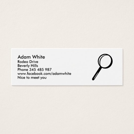 Magnifying glass mini business card