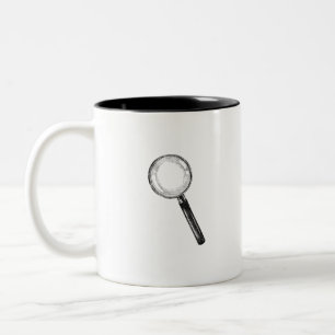 Magnifying Glass Sketch Two-Tone Coffee Mug