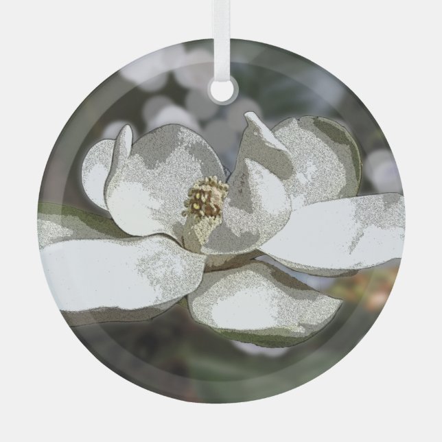 Magnolia 2760 glass tree decoration (Front)