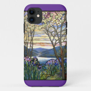 Magnolia and Iris Stained Glass Window iPhone 11 Case