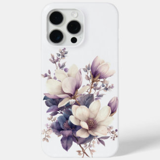 Magnolia and rosemary watercolor iPhone 15 pro max case