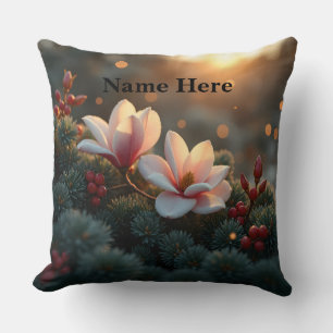 Magnolia at Christmas Cushion