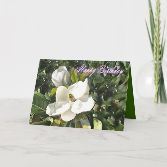 Magnolia birthday-add your own words card (Front)