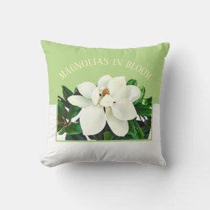 Magnolia Bloom   16"x16" Reversible Throw Pillow