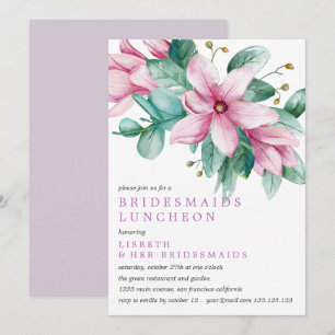 Magnolia Bloom Bridesmaids Luncheon Wedding Invitation
