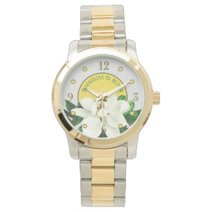 Magnolia Bloom   Elegant Two-Toned Women's Watch