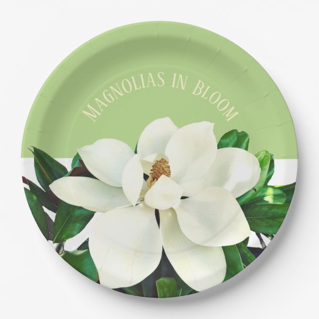 Magnolia Bloom Paper Plate (Front)