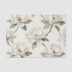 Magnolia Bloom Soft Neutral Pattern Tissue Paper