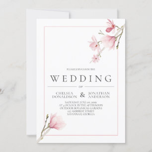 Magnolia Bloom Wedding Invitations