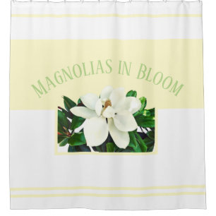 Magnolia Bloom Yellow & White Shower Curtain