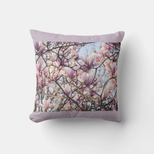 Magnolia blooming tree cushion