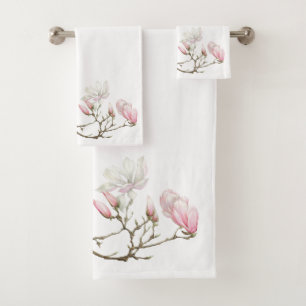 Magnolia Blooms Bathroom Towel Set