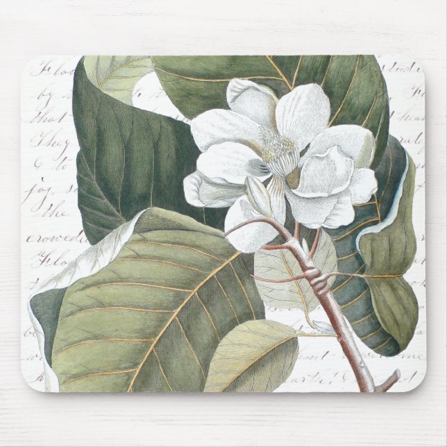Magnolia Blossom and Clara Balfour Text Collage Mouse Mat (Front)