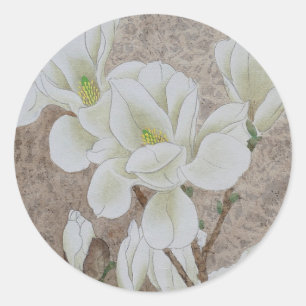 Magnolia Blossom Classic Round Sticker